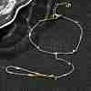 304 Stainless Steel Rhinestone Link Ring Bracelets for Women BJEW-Z140-05G-1