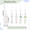 Glass Flower Pendant Decoration HJEW-AB00462-2