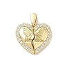 Brass Micro Pave Cubic Zirconia Openable Pendants LS-KK-F905-02G-03-1
