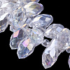 Electroplate Glass Faceted Teardrop Beads Strands X-EGLA-D014-01-3
