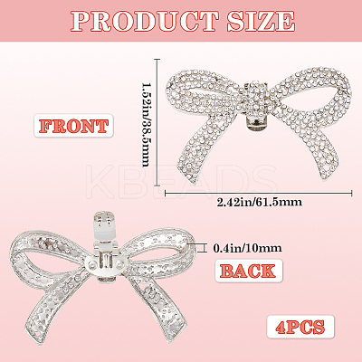 4Pcs Alloy Rhinestone Shoe Decoration AJEW-GF0009-29P-1