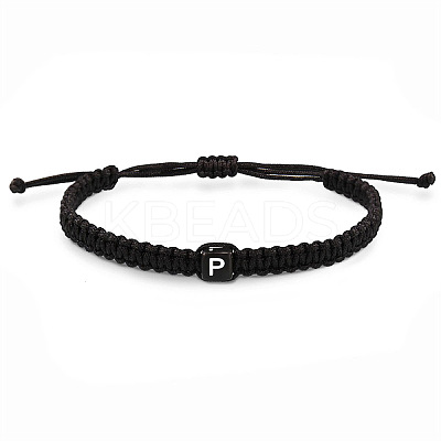 Cube with Letter Pattern Resin Beads Braided Bead Bracelets FS-WGC1D79-07-1