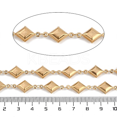 304 Stainless SIon Plating(IP) 304 Stainless Steel Rhombus Link Chains CHS-Z002-02G-1