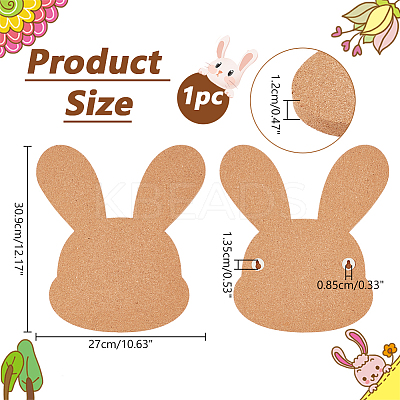 Rabbit Wall Mounted Brooch Jewelry Display Cork Tray AJEW-WH0433-01D-1
