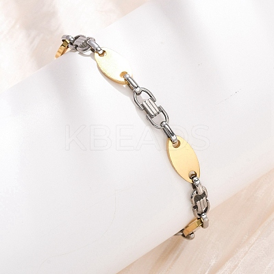 304 Stainless Steel Oval Link
Chain Bracelets for Women Men BJEW-F527-08A-GP-1