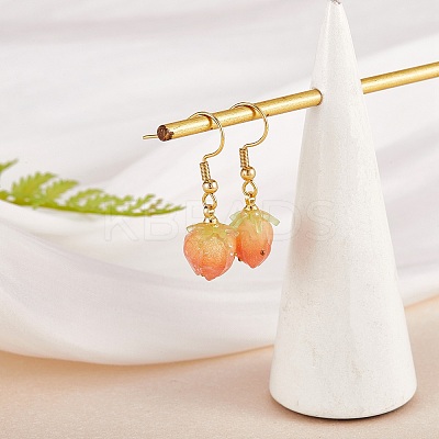 3D Resin Flower Dangle Earrings EJEW-SW00019-05-1
