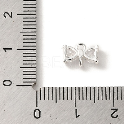 Brass Pave Clear Cubic Zirconia Bowknot Links Connector Charms LS-KK-K371-07S-1