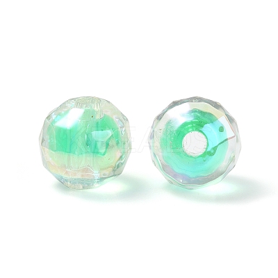 Two Tone UV Plating Rainbow Iridescent Acrylic Beads LS-TACR-D010-06A-1