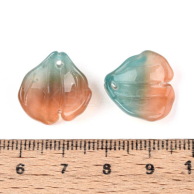 Transparent Glass Petal Pendants GLAA-T030-05B-1