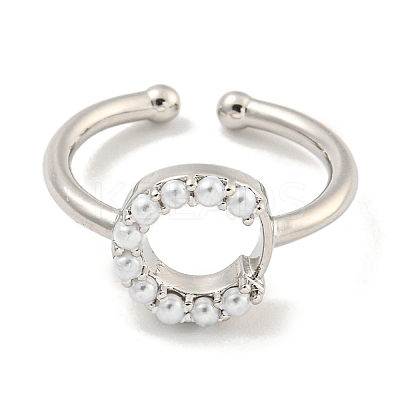 Rack Plating Brass Open Cuff Rings for Women RJEW-F162-01P-C-1