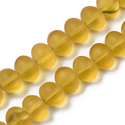Transparent Frosted Glass Beads Strands X-FGLA-S001-03-1