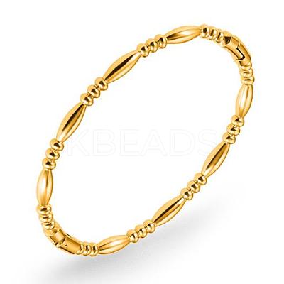 304 Stainless Steel Oval Beaded Hinged Bangle JB759B-1