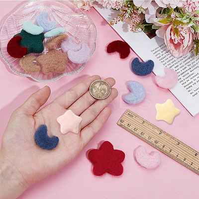 Star/Moon Handmade Wool Felt Ornament DIY-NB0014-71-1