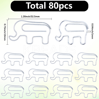 80Pcs Iron Paper Clip FIND-SP0004-77-1