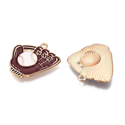 Rack Plating Alloy Enamel Pendants ENAM-N056-378KCG-1