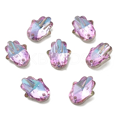 Electroplate Glass Pendants GLAA-A008-01-1