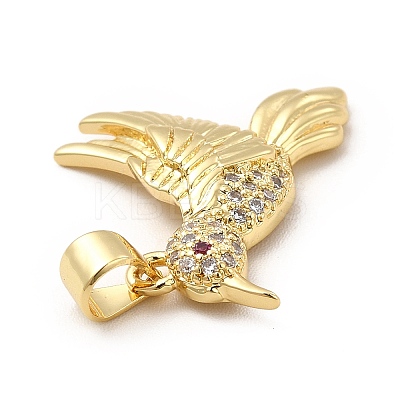 Rack Plating Brass Micro Pave Cubic Zirconia Pendants KK-E072-26G-1