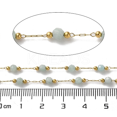 Ion Plating(IP) Real 18K Gold Plated 316 Stainless Steel Paperclip Chains AJEW-Z026-03D-1