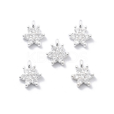 925 Sterling Silver Micro Pave Clear Cubic Zirconia Star Charms STER-D302-04A-S-1