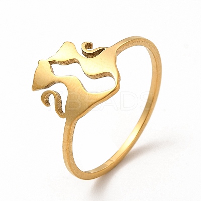 201 Stainless Steel Double Cat Finger Ring for Women LS-RJEW-K239-04G-1