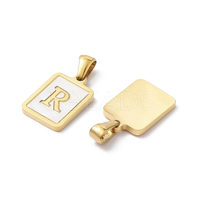 Ion Plating(IP) 304 Stainless Steel Pave Shell Pendants X-STAS-G327-01G-R-1