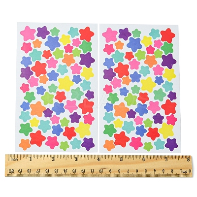 4 Bags Star Pattern DIY Paper Picture Stickers AJEW-FS0001-16-1