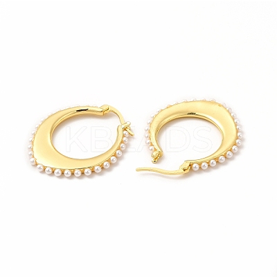 Oval Rack Plating Brass Hoop Earrings for Women EJEW-H091-18G-1
