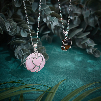 2Pcs 2 Styles Oval & Heart 925 Sterling Silver Pendant Cabochon Settings STER-NB0001-09-1