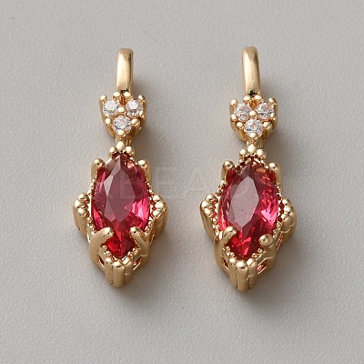 Brass Micro Pave Cubic Zirconia Pendants KK-WH0095-09D-1