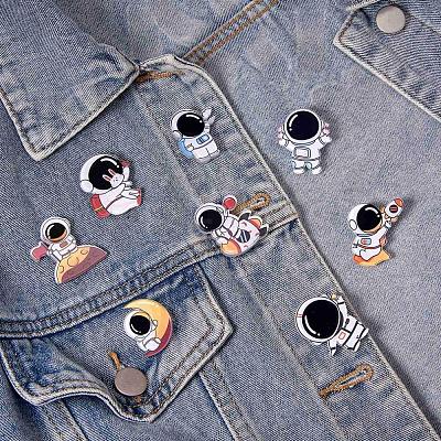 9Pcs 9 Style Astronaut Brooch Pins JEWB-SZ0001-36-1