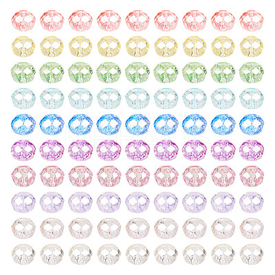 400Pcs 10 Colors Transparent Glass Beads Strands GLAA-TA0002-88-1