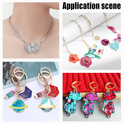 60Pcs 15 Style Alloy Enamel Pendants ENAM-AR0001-52-1
