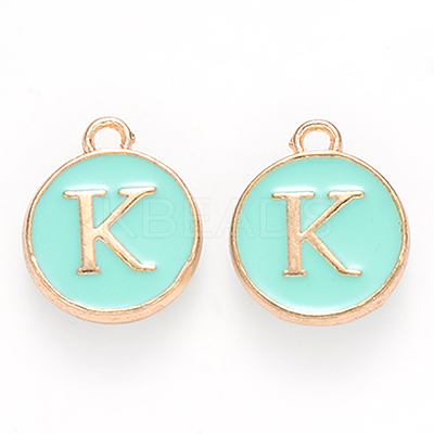 Golden Plated Alloy Enamel Charms X-ENAM-S118-05K-1