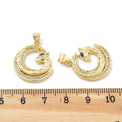 Brass Micro Pave Cubic Zirconia Pendants KK-Z098-01G-02-1