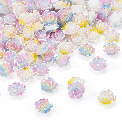 90Pcs 3 Colors Tricolor Opaque Resin Cabochons CRES-TA0001-44-1