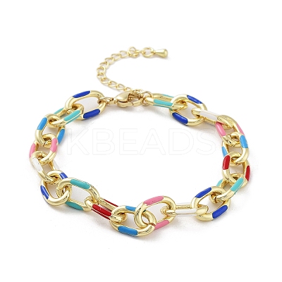 Brass Cable Chain Bracelets BJEW-D039-35G-1