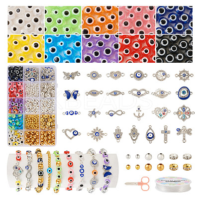 DIY Evil Eye Bracelet Making Kit DIY-TA0004-41-1