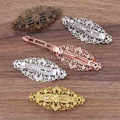 Brass Hair Barrettes OHAR-PW0001-199AB-1