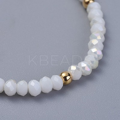 Electroplate Glass Braided Beads Bracelets BJEW-JB04320-1