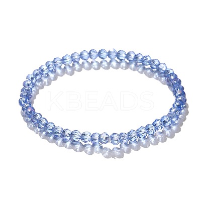 4mm Prism Faceted Rondelle Glass Beaded Stretch Bracelets for Women LS-EH2213-4-1