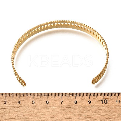 304 Stainless Steel Open Cuff Bangles for Women LS-BJEW-Z083-02G-05-1