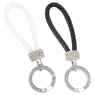 2Pcs 2 Colors Imitation Leather Keychain KEYC-GA0001-13-1