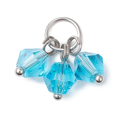 16Pcs Glass Pendants PALLOY-JF03189-1