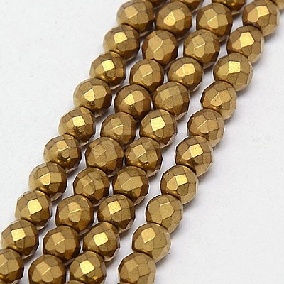 Electroplate Non-magnetic Synthetic Hematite Beads Strands G-J169C-4mm-04-1
