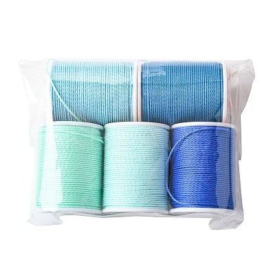 5 Rolls 5 Colors Round Waxed Polyester Cord YC-FS0001-02C-1