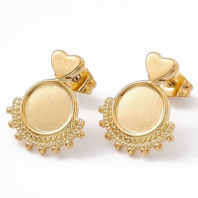 Ion Plating(IP) 304 Stainless Steel Stud Earring Findings EJEW-G338-02G-1