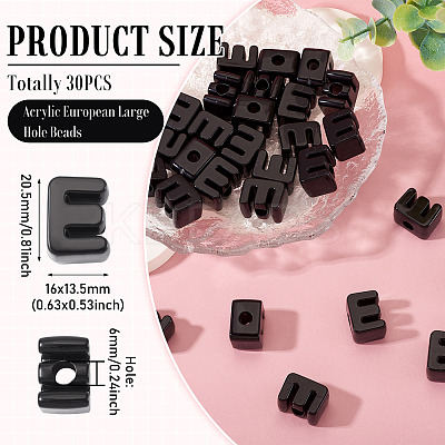 Acrylic European Beads OACR-TAC0013-14E-1