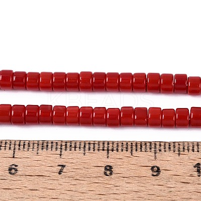 Opaque Solid Color Glass Beads Strands GLAA-N026-2x4mm-06-1