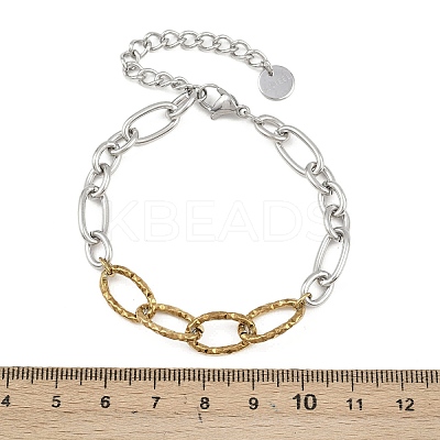 304 Stainless Steel Link Chain Bracelets for Women BJEW-K291-02GP-1