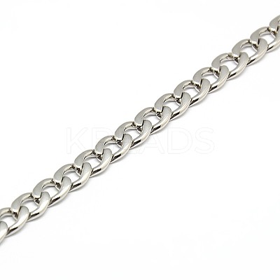 Tarnish Resistant 304 Stainless Steel Curb Chain/Twisted Chain Necklaces STAS-A028-N124P-1